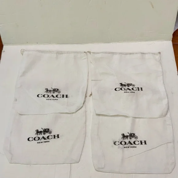 Lot of 4 Coach White Wallet Dust Bag 8in x 8in - Picture 5 of 5